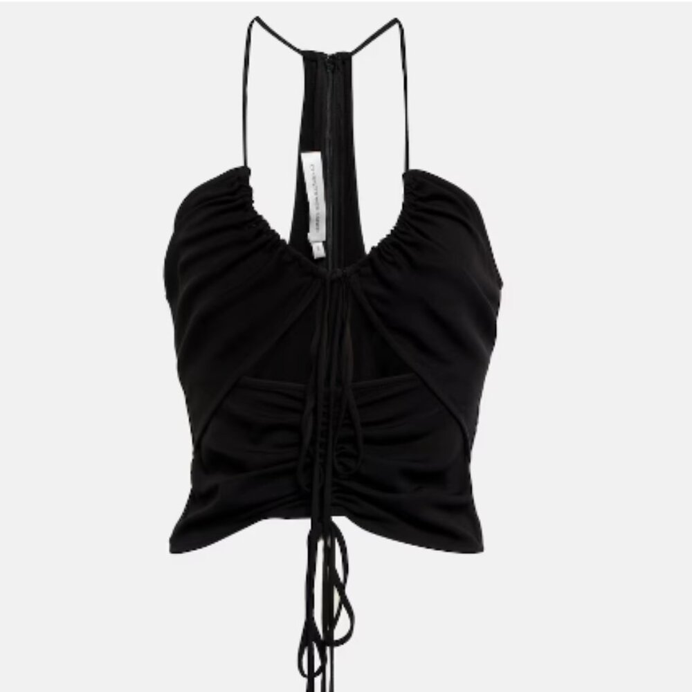 Christopher Esber Black Ruched Halter Tank Top